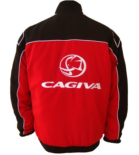 Blouson Cagiva Team Italie moto couleur rouge & noir