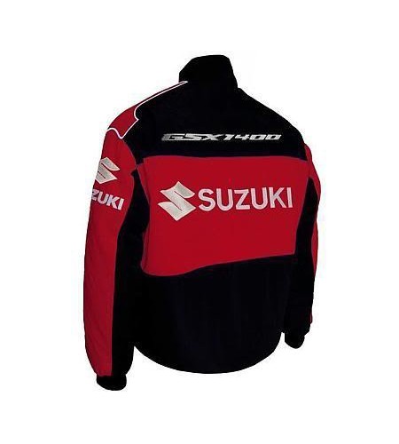 Blouson Suzuki Team 1400 GSX R moto couleur noir & rouge
