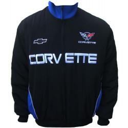 Blouson Corvette Team sport automobile couleur noir & bleu
