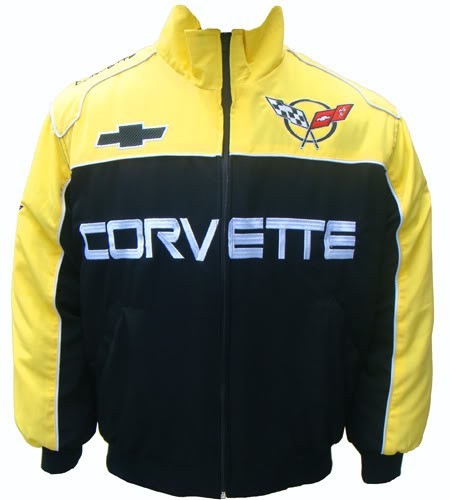 Blouson Corvette Team sport automobile couleur noir & jaune