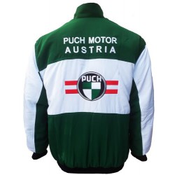 Blouson Puch Team sport mécanique couleur blanc & vert