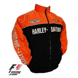 Blouson Harley Davidson Edition spéciale 100ème Anniversaire couleur noir et orange