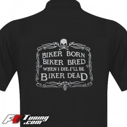Polo Biker Born, Biker Bred, Biker Dead de couleur noir