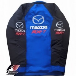 Blouson Mazda RX7 Team Sport Automobile couleur noir et bleu