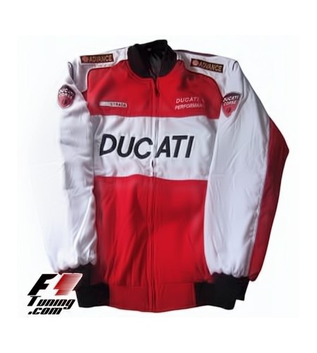 Blouson Ducati Team Moto GP couleur orange et blanc