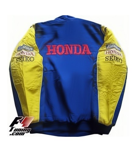 Blouson Bar Honda Team formule-1 couleur bleu et jaune