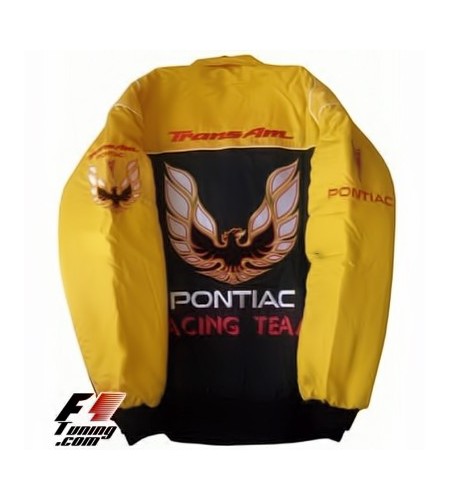 Blouson Pontiac Racing Team Sport Automobile couleur noir et jaune