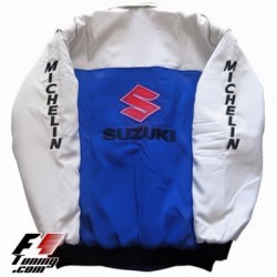 Blouson Suzuki Team GSX 1300 R Hayabusa  Moto couleur bleu et blanc