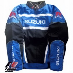 Blouson Suzuki Team GSX 1300 R Hayabusa  Moto couleur noir et bleu
