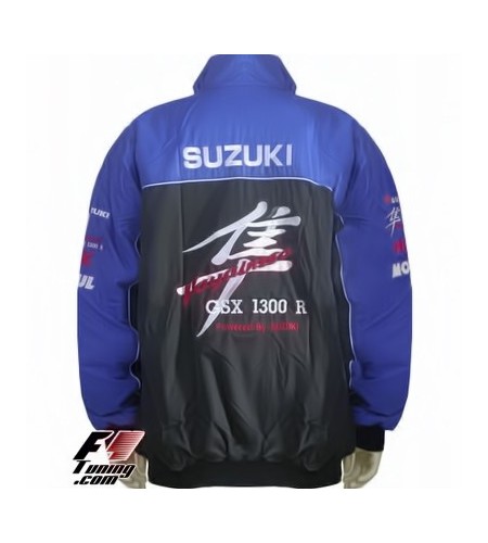 Blouson Suzuki Team GSX 1300 R Hayabusa  Moto couleur noir et bleu