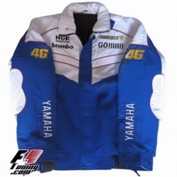 Blouson Gauloises Yamaha Team Moto GP couleur bleu et blanc