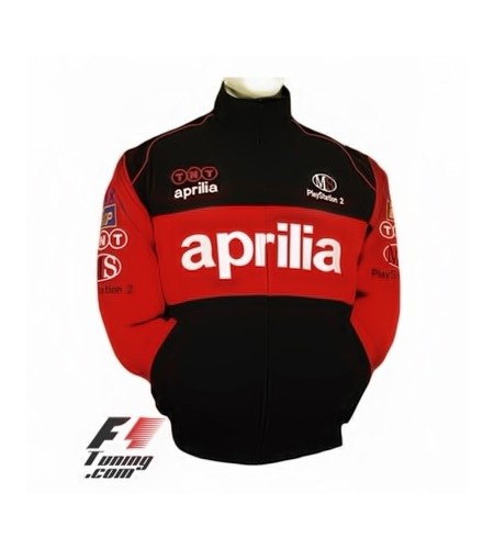 Blouson APRILIA Team Moto couleur noir et rouge