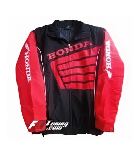 Blouson Honda Racing Team moto couleur rouge et noir