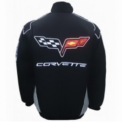 Blouson Corvette Team sport automobile couleur noir & gris