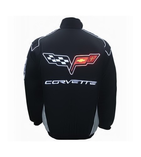 Blouson Corvette Team sport automobile couleur noir & gris