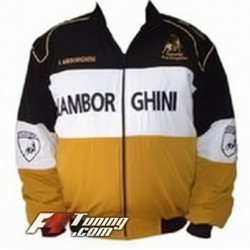 Blouson LAMBORGHINI Racing Team de couleur noir, jaune et blanc
