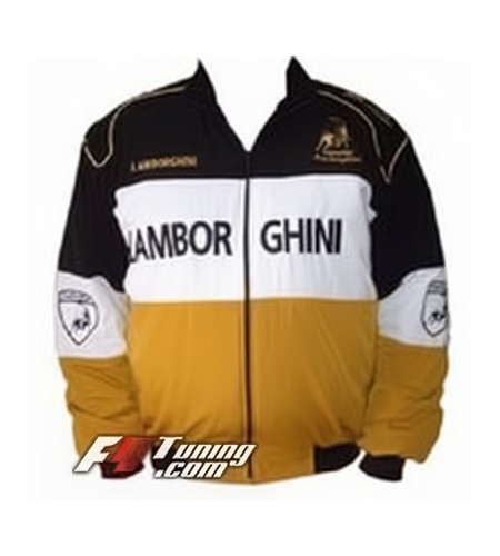 Blouson LAMBORGHINI Racing Team de couleur noir, jaune et blanc