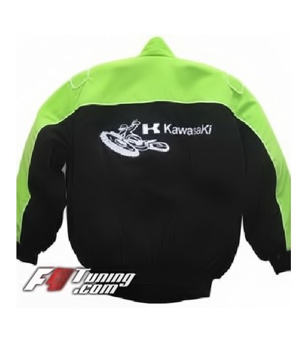 Blouson KAWASAKI Racing Team moto de couleur vert et noir