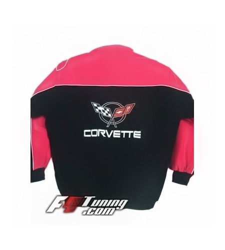 Blouson CORVETTE Racing Team de couleur noir et rose