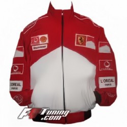 Blouson FERRARI Michael Shumacher Edition Team F1 de couleur rouge et blanc