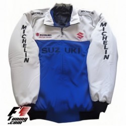 Blouson Suzuki Team GSX 1300 R Hayabusa  Moto couleur bleu et blanc