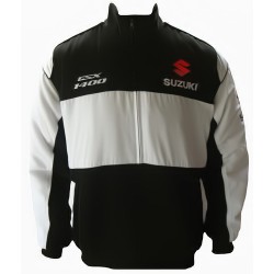 Blouson Suzuki Team 1400 GSX R moto couleur noir & blanc