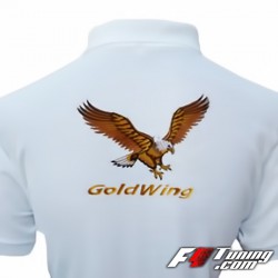 Polo HONDA Goldwing de couleur blanc
