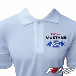 Polo FORD Mustang de couleur blanc