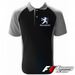 Polo PEUGEOT de couleur noir et gris