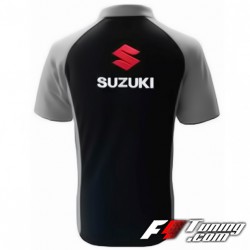 Polo SUZUKI de couleur noir et gris