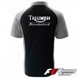 Polo TRIUMPH Thunderbird de couleur noir et gris