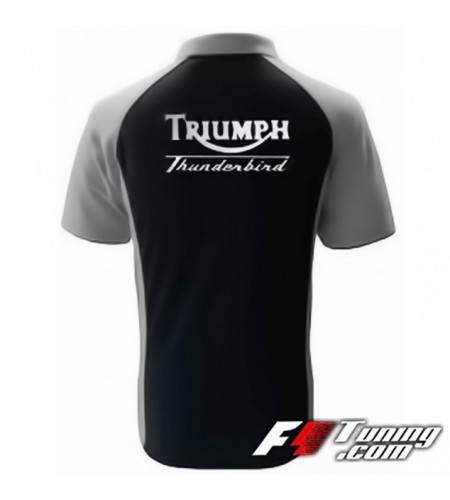 Polo TRIUMPH Thunderbird de couleur noir et gris