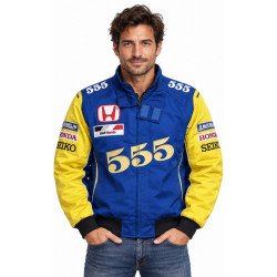 BLOUSON BAR HONDA F1 COULEUR BLEU ET JAUNE