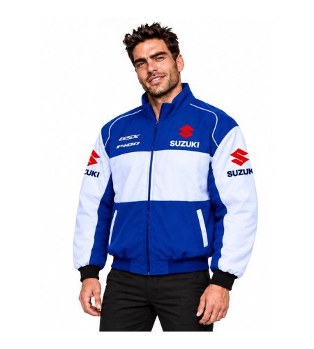Blouson Suzuki 1400 GSX Moto Bleu & Blanc