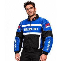 JACKET SUZUKI GSX 1300 R HAYABUSA MOTORCYCLE COLOR BLACK AND BLUE