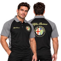 POLO ALFA ROMEO DE COLOR BLACK AND GREY