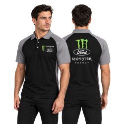 POLO FORD MONSTER ENERGY DE COLOR BLACK AND GREY