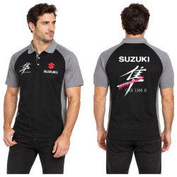 POLO SUZUKI HAYABUSA DE COLOR BLACK AND GREY