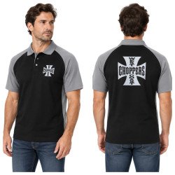 POLO WEST COAST CHOPPERS DE COULEUR NOIR ET GRIS