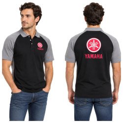 POLO YAMAHA DE COULEUR NOIR ET GRIS