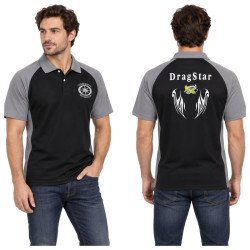 POLO YAMAHA DRAGSTAR DE COULEUR NOIR ET GRIS