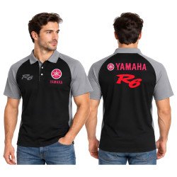 POLO YAMAHA R6 DE COULEUR NOIR ET GRIS