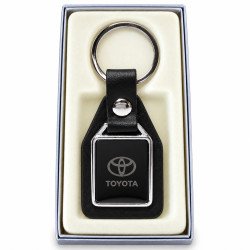 KEYRING TOYOTA SUR ÉCUSSON DE LEATHER BLACK