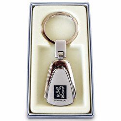 KEYRING PEUGEOT EN STEEL 316L CHROME