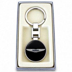 Porte-clés Chrysler rond acier 316L en écrin
