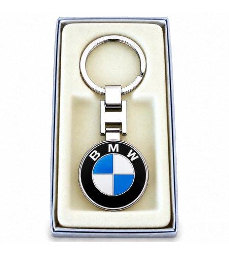 Porte-clés BMW rond acier 316L en écrin