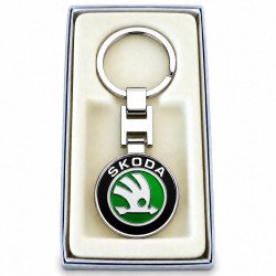 PORTE-CLÉS SKODA ROND EN ACIER 316L