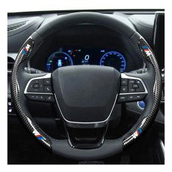 Couvre Volant Noir Fibre de Carbone pour BMW