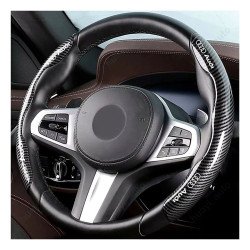 Couvre Volant Noir Fibre de Carbone pour Audi