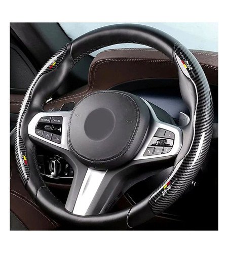Black Fiber Carbon steering wheel cover for Honda Mugen Power